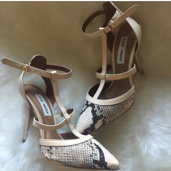Steve Madden Cream and‎ Tan Stiletto Heels - Picture 1 of 8